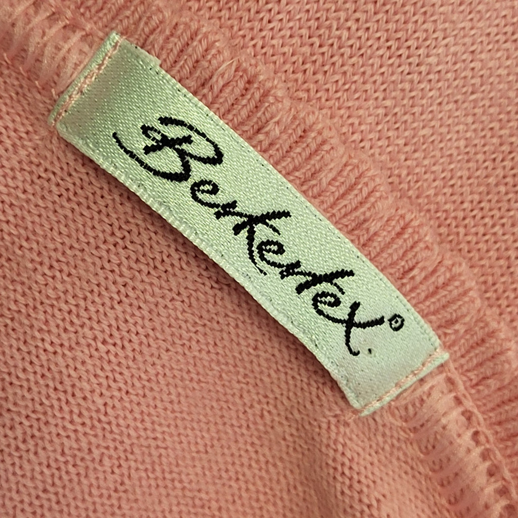 Berkertex Vintage 80s Pink Diamond Knit Cardigan UK Women's Size M / L