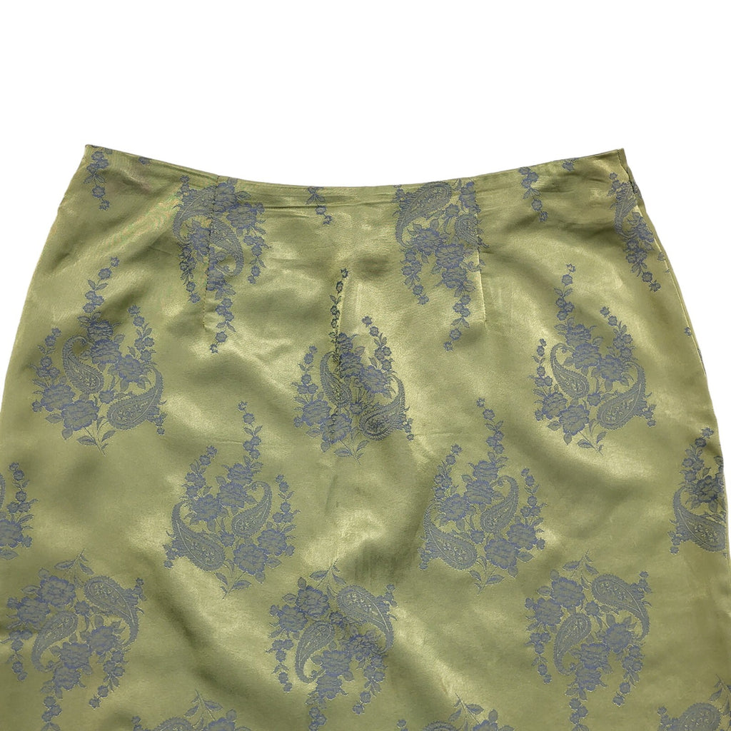 Florence & Fred Y2k Green Grey Floral Skirt Uk Women's Size 14