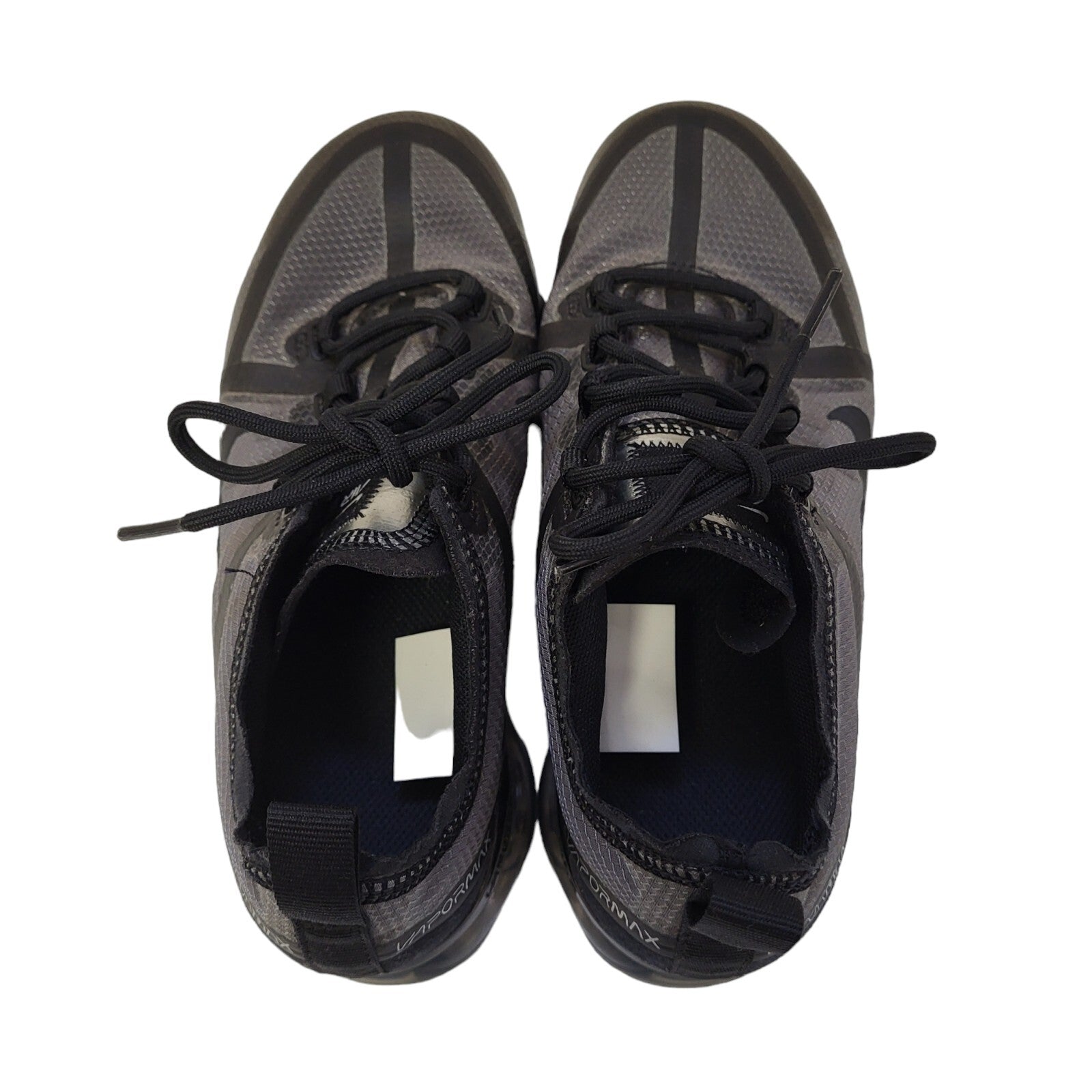 Nike Vapormax 2019 Grey Black Canvas Lace-Up Sports Trainers Girl's Uk Size 4