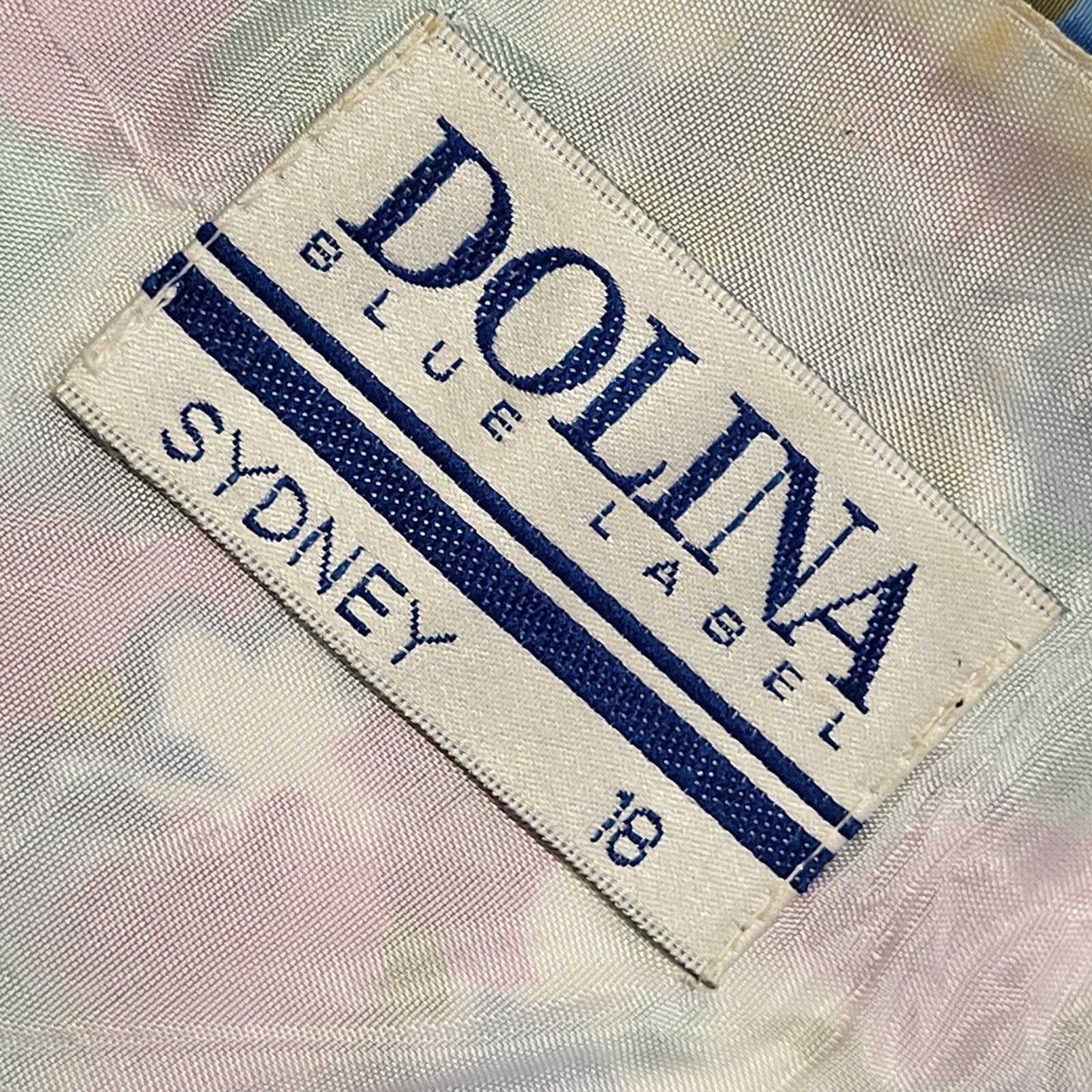 Dolina Vintage 80's Blue Purple Floral Daywear Dress Uk Women's Size 18