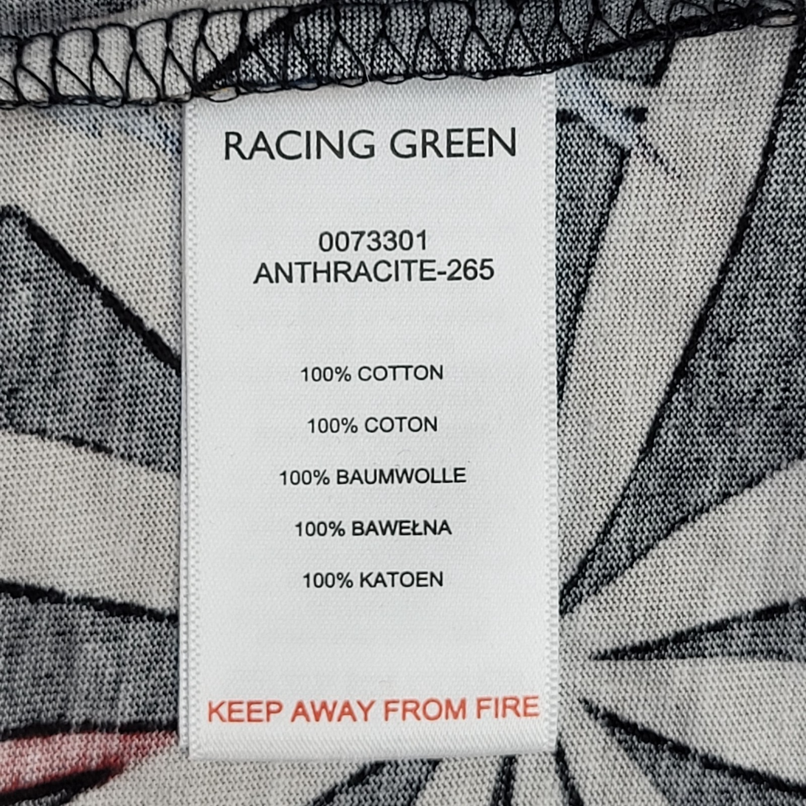 Racing Green Black & Blue Y2k Floral Double Stitch T-Shirt Uk Men's Size S Bnwt