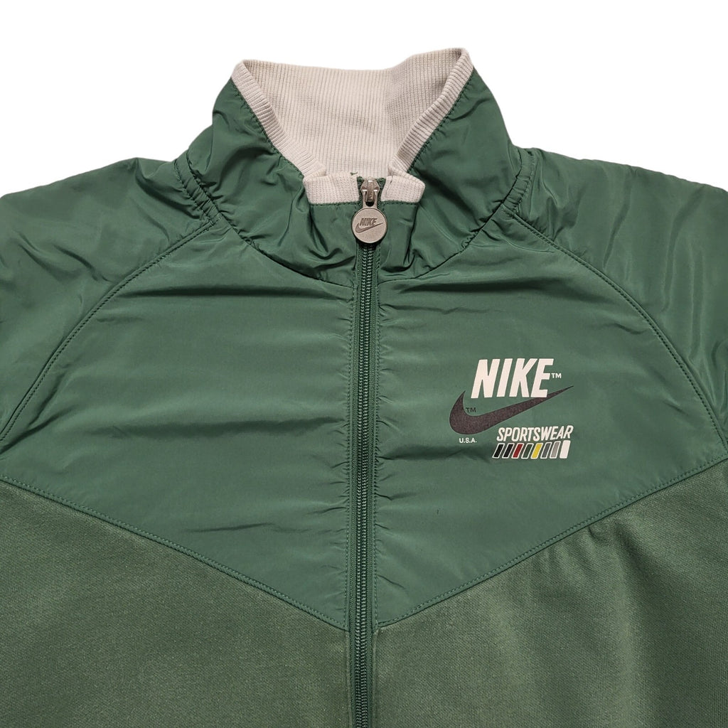 Nike Vintage Y2K Green Full Zip Sports Track Jacket Mens UK L