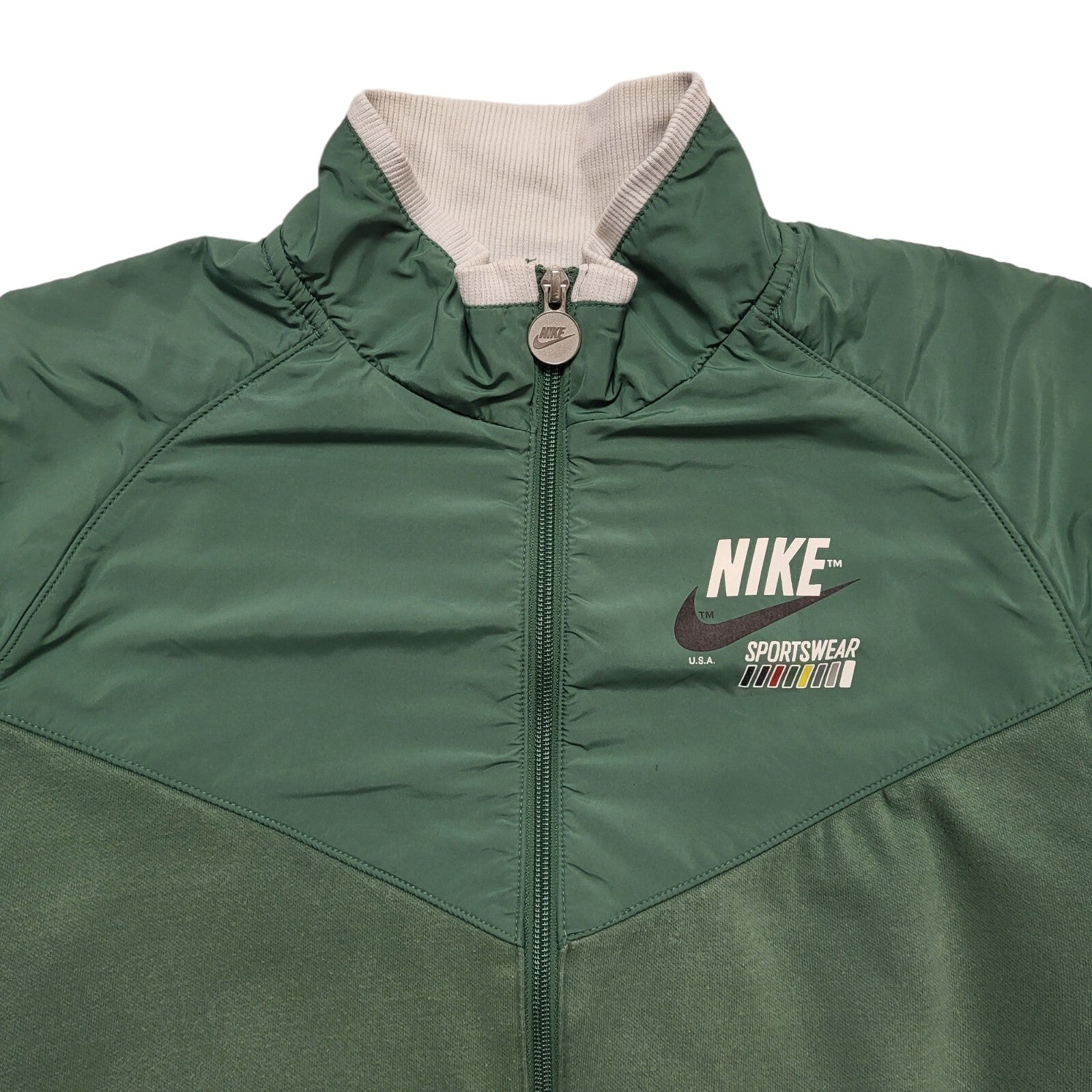 Nike Vintage Y2K Green Full Zip Sports Track Jacket Mens UK L