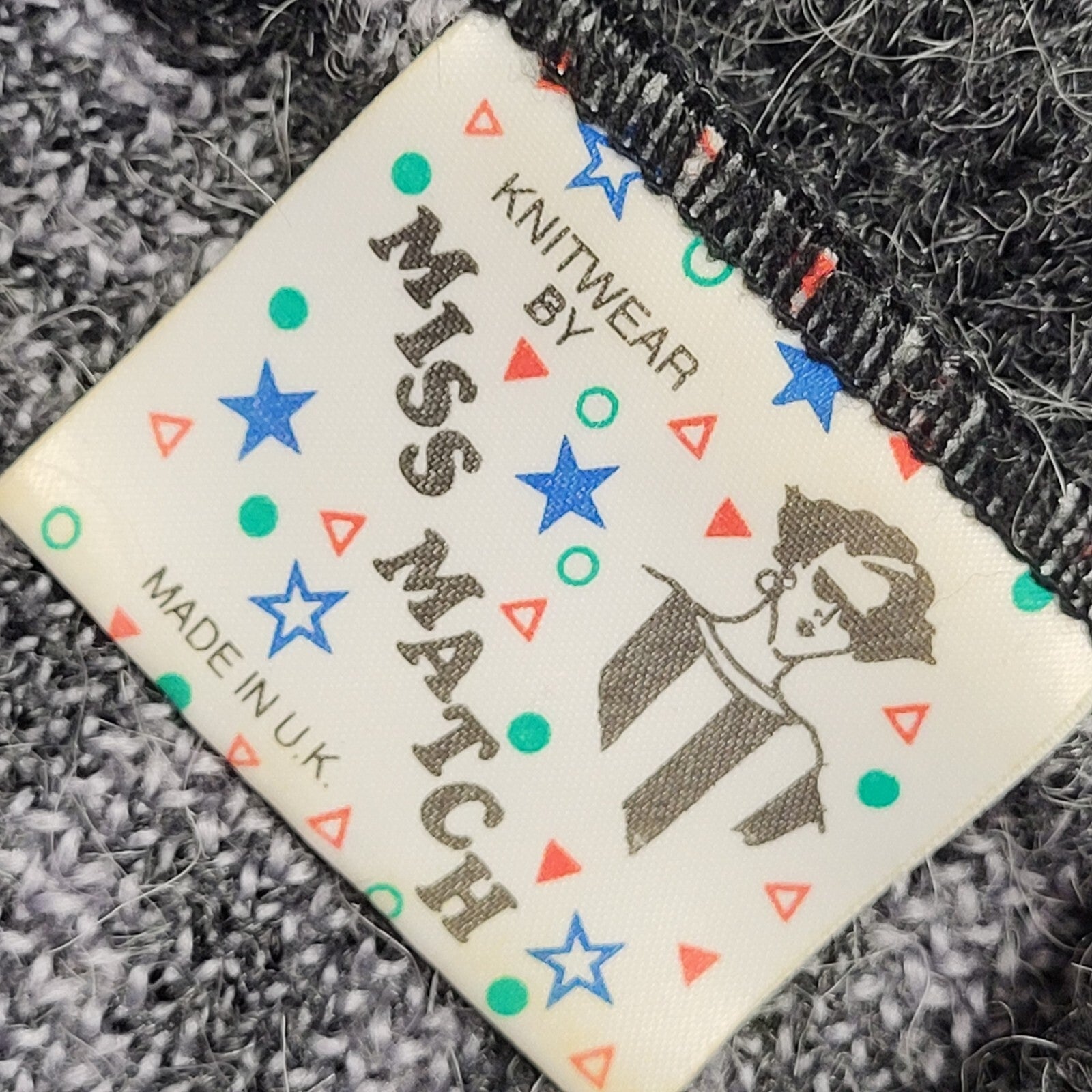Miss Match Vintage 90's Grey 1/4 Zip Jumper UK Womens Size S