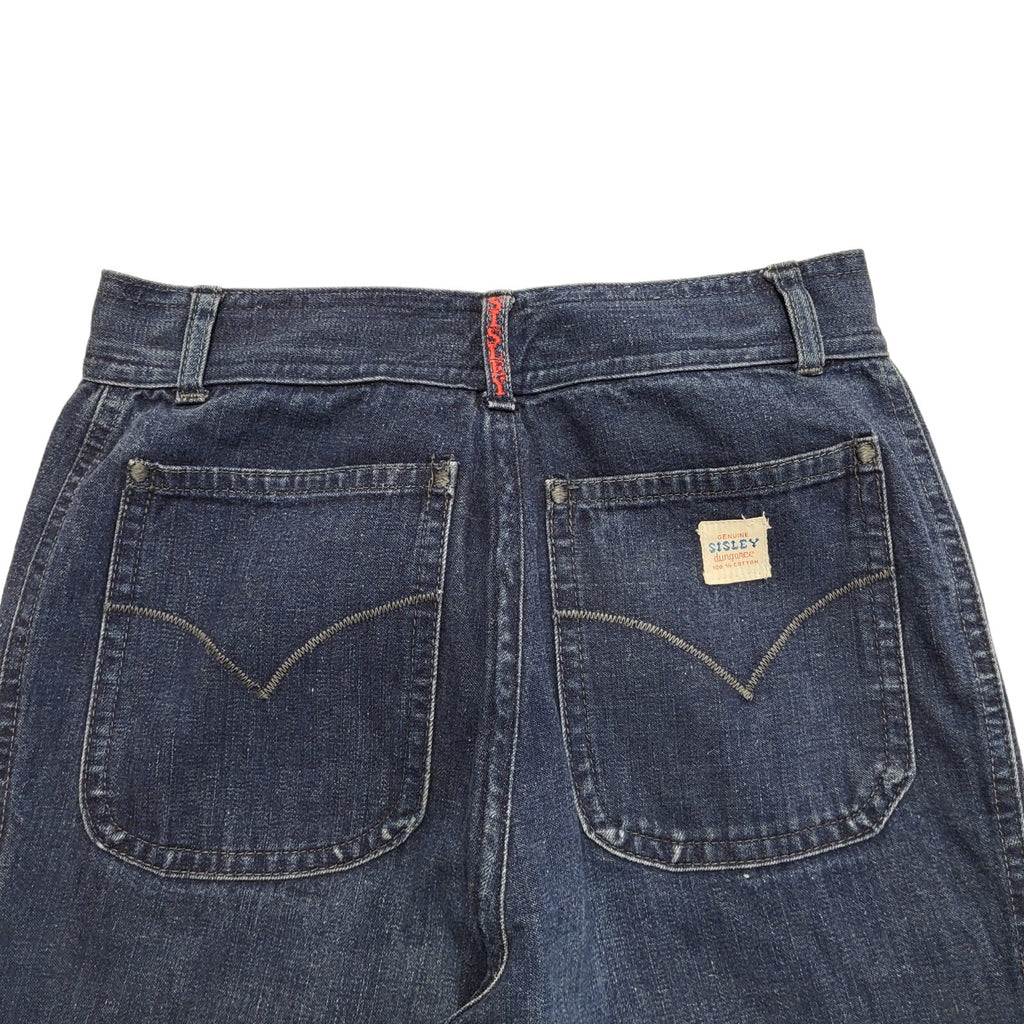 Sisley 90s Dark Blue Straight Denim Jeans Uk Women's Size 10 W28 L28