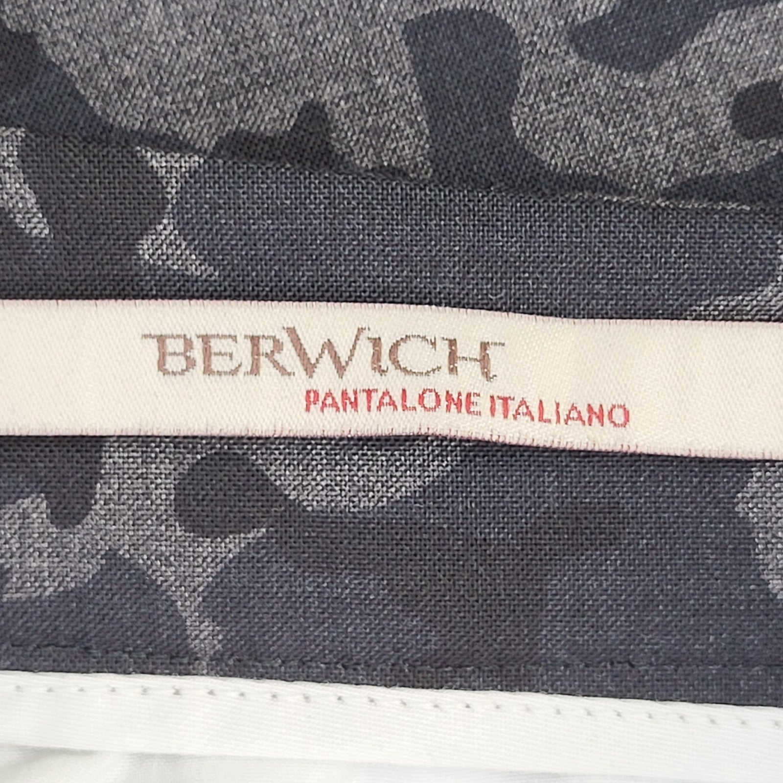 Berwich Pantalone Trousers 90s Black & Grey Cropped Uk Men's Size XL W36 L28