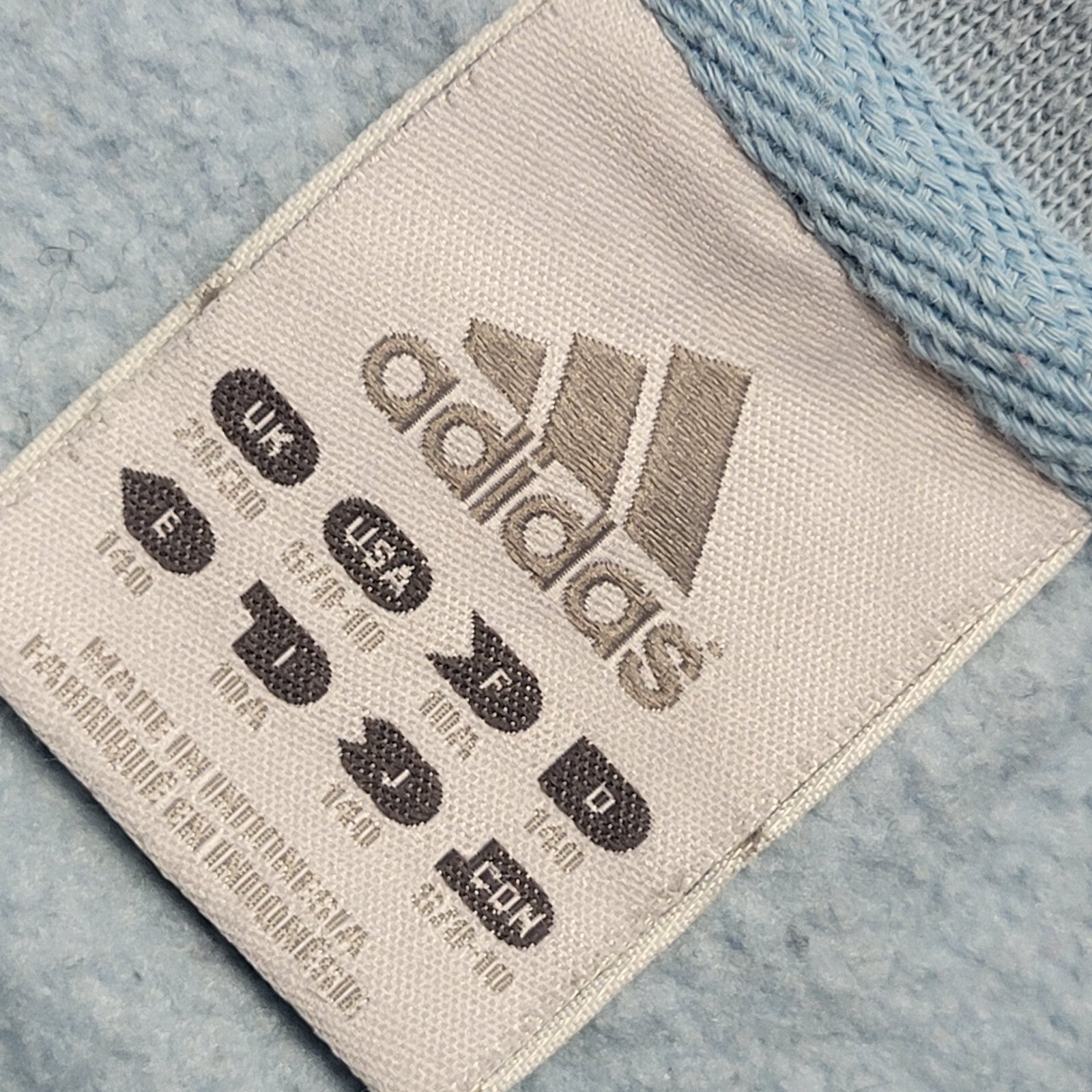 Adidas Vintage Y2K Baby Blue Sports Sweatshirt Girls Age 10-12 years