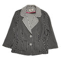 CC Petite 90s Vintage Black White Button Cotton Blend Jacket Uk Women's Size 12