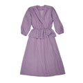 80s Vintage Lilac Striped V-Neck Peplum Evening Dress Women's 10
