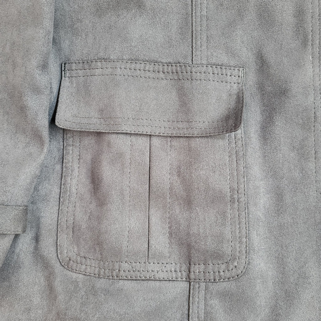 Next Vintage 90's Grey Long Collared Button Front Coat Women's UK 14