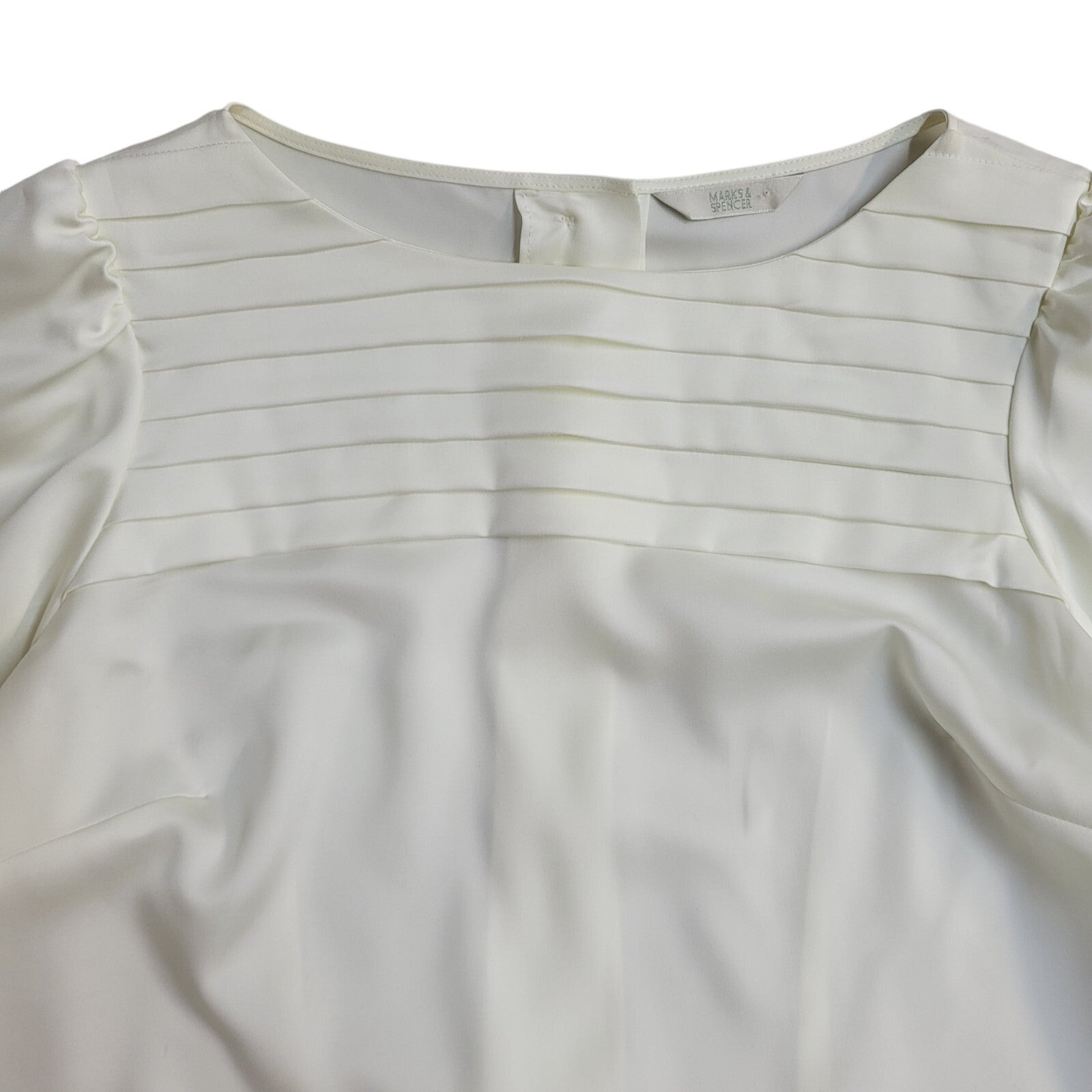 Marks and Spencer Vintage 90s Cream Short Sleeve Top UK Women's Size 14