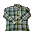 70s Vintage Green & Blue Long Sleeve Cotton Check Shirt Men's Size XL