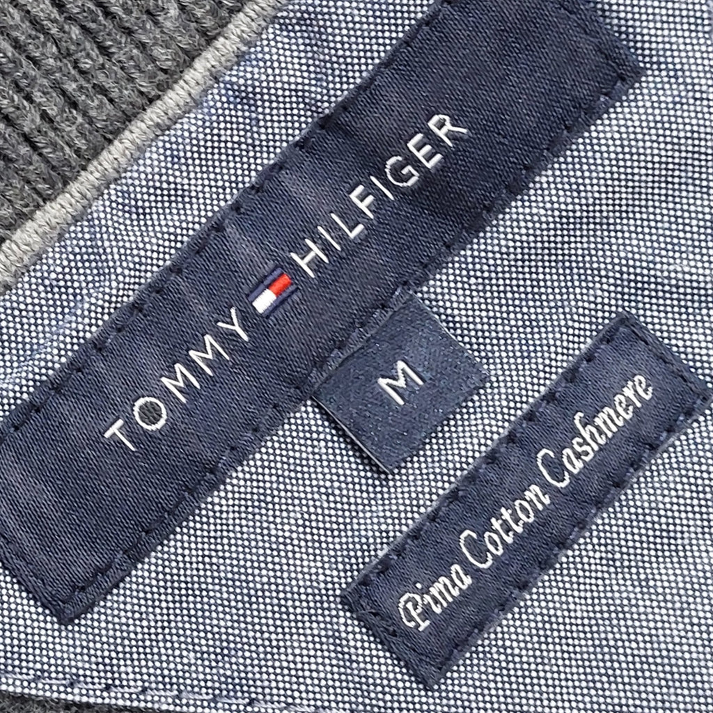 Tommy Hilfiger Y2K Grey V-Neck Long Sleeve Jumper Men's UK Size M