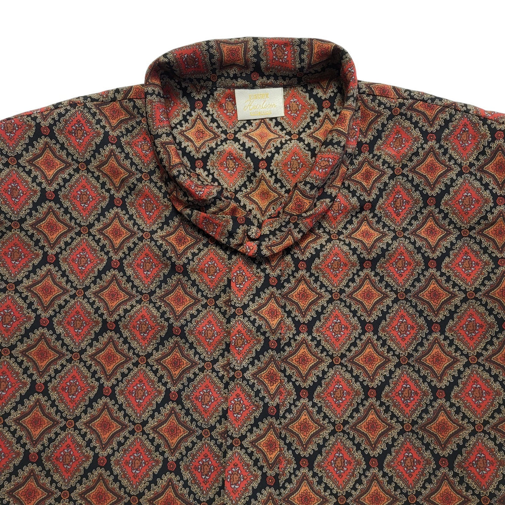 Eastex Vintage 90's Red & Black Geometric Long Sleeve Shirt Uk Women's Size 18