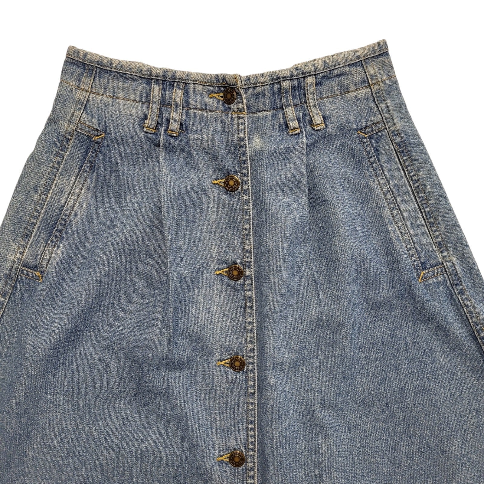 Vintage 90s Liz Claiborne Blue Denim Skirt Uk Women's Size 6 W24