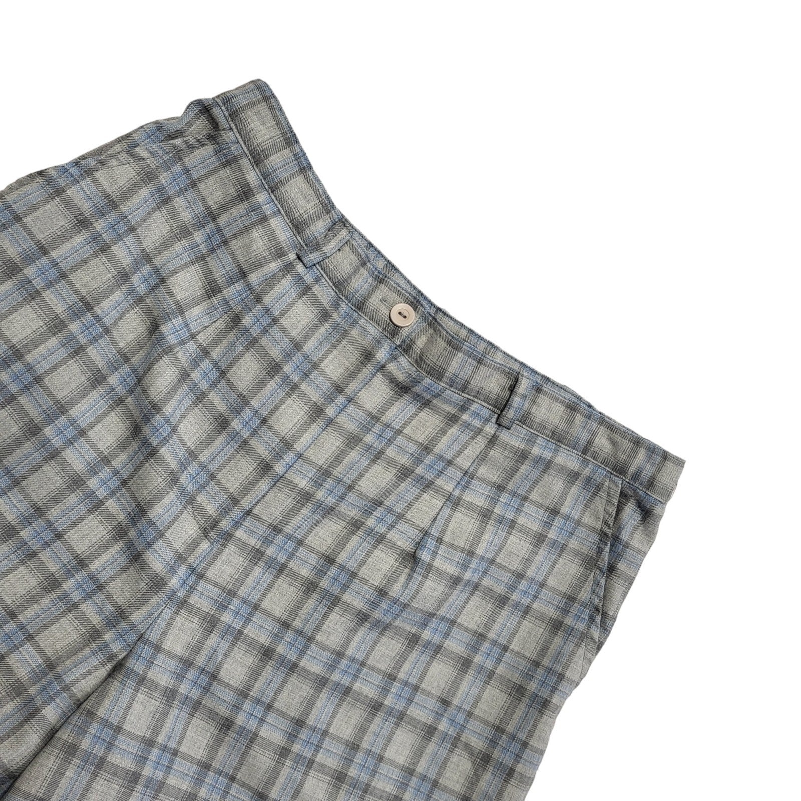 Country Collection 90s Grey Blue Check Trousers Uk Women's 14 W32 L29