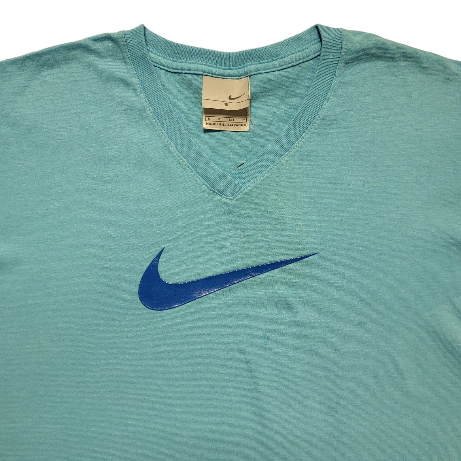 Nike Vintage Y2K Blue V-Neck Short Sleeve T-Shirt BNWT Womens UK Size S