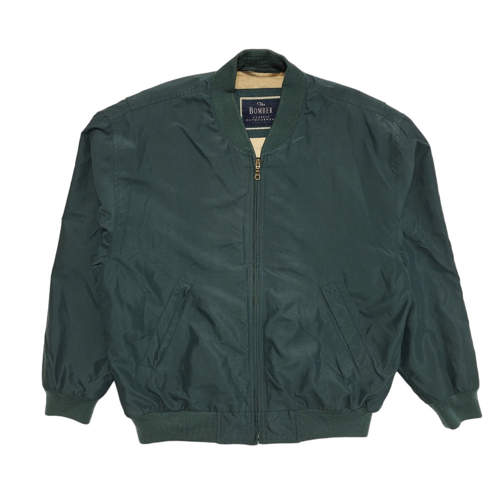 Marks & Spencer 90s Vintage Mod Green Zipped Bomber Jacket Men's Size Medium
