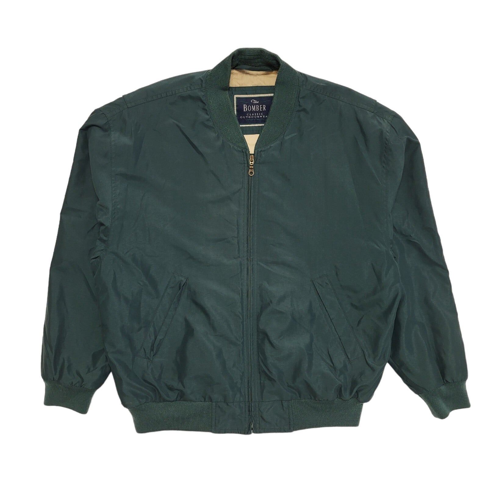 Marks & Spencer 90s Vintage Mod Green Zipped Bomber Jacket Men's Size Medium
