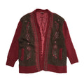 Vintage 80s Burgundy Open Front Wool Jacket Uk Women's Size 20/22