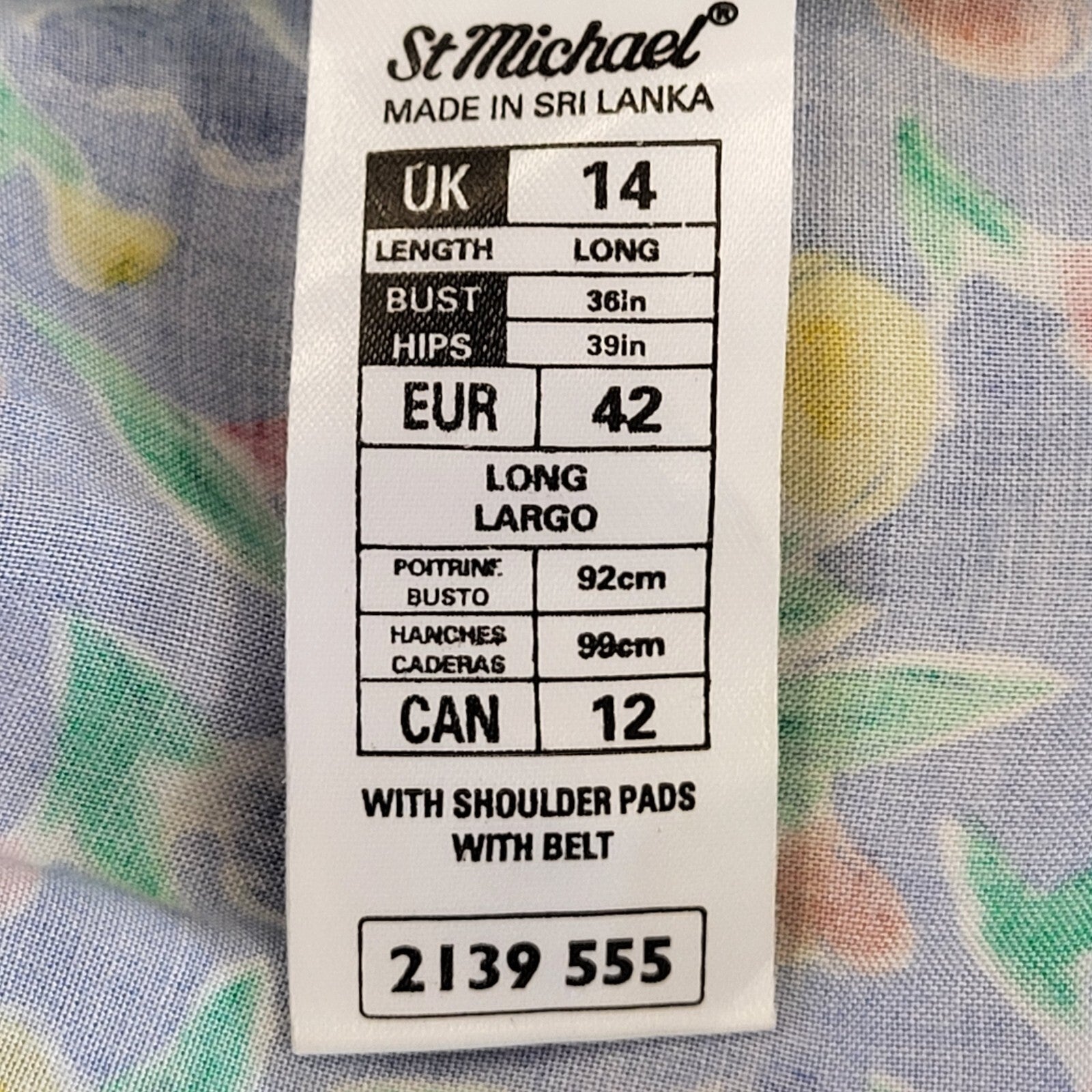 90s Vintage St Michael Blue Floral Buttoned Daywear Dress Women's Size 14