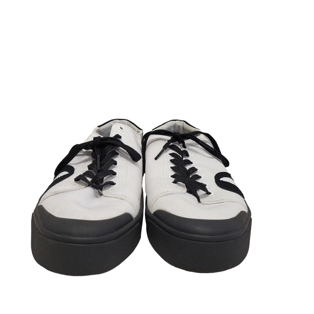 Roscomar White Black Canvas Casual Trainers Men's  Uk Size 8
