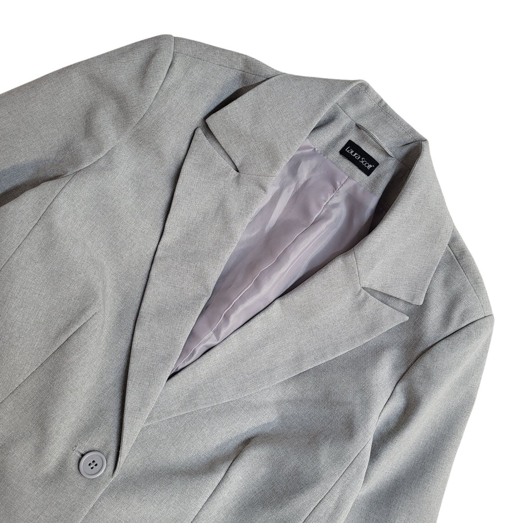 Laura Scott Suit Jacket Y2k Light Grey UK Women's Size L 12