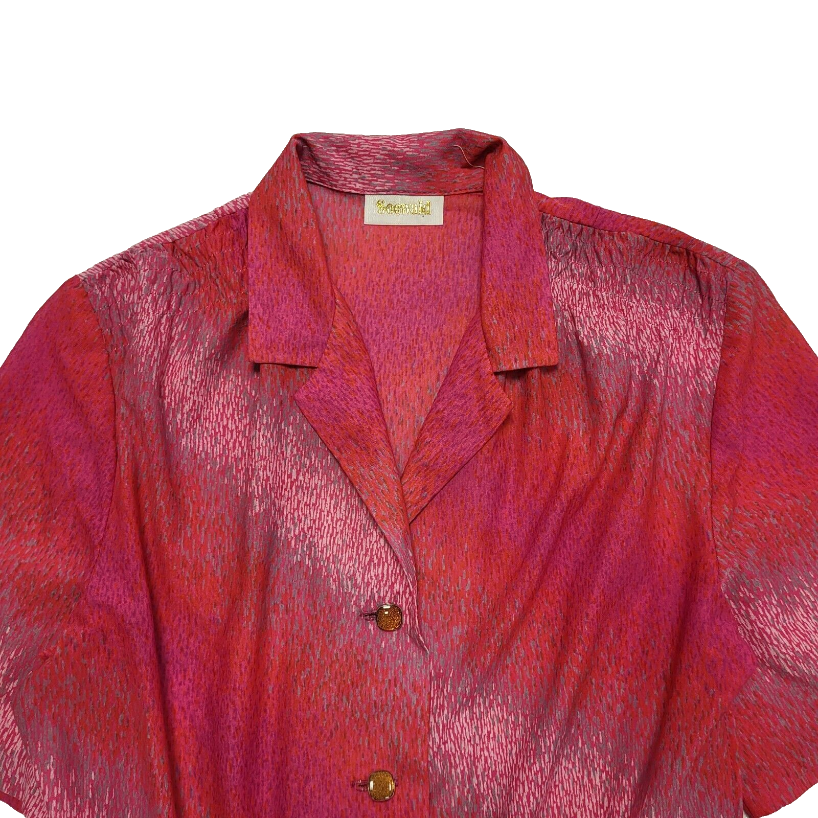 Seewald Vintage 70s Pink Short Sleeve A-Line Dress Uk Women's Size 10