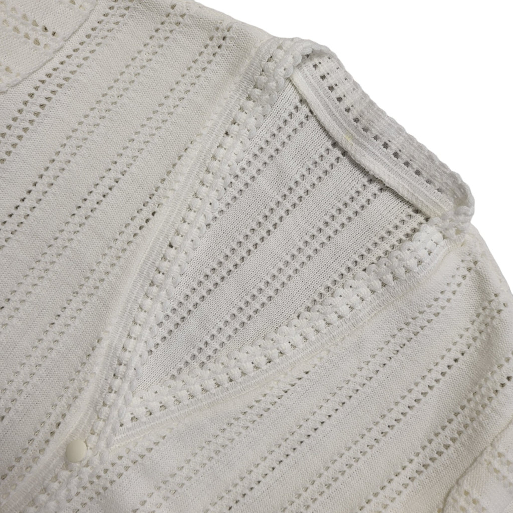 Vintage 90's White Button Front Long Sleeve Cardigan Womens UK 14