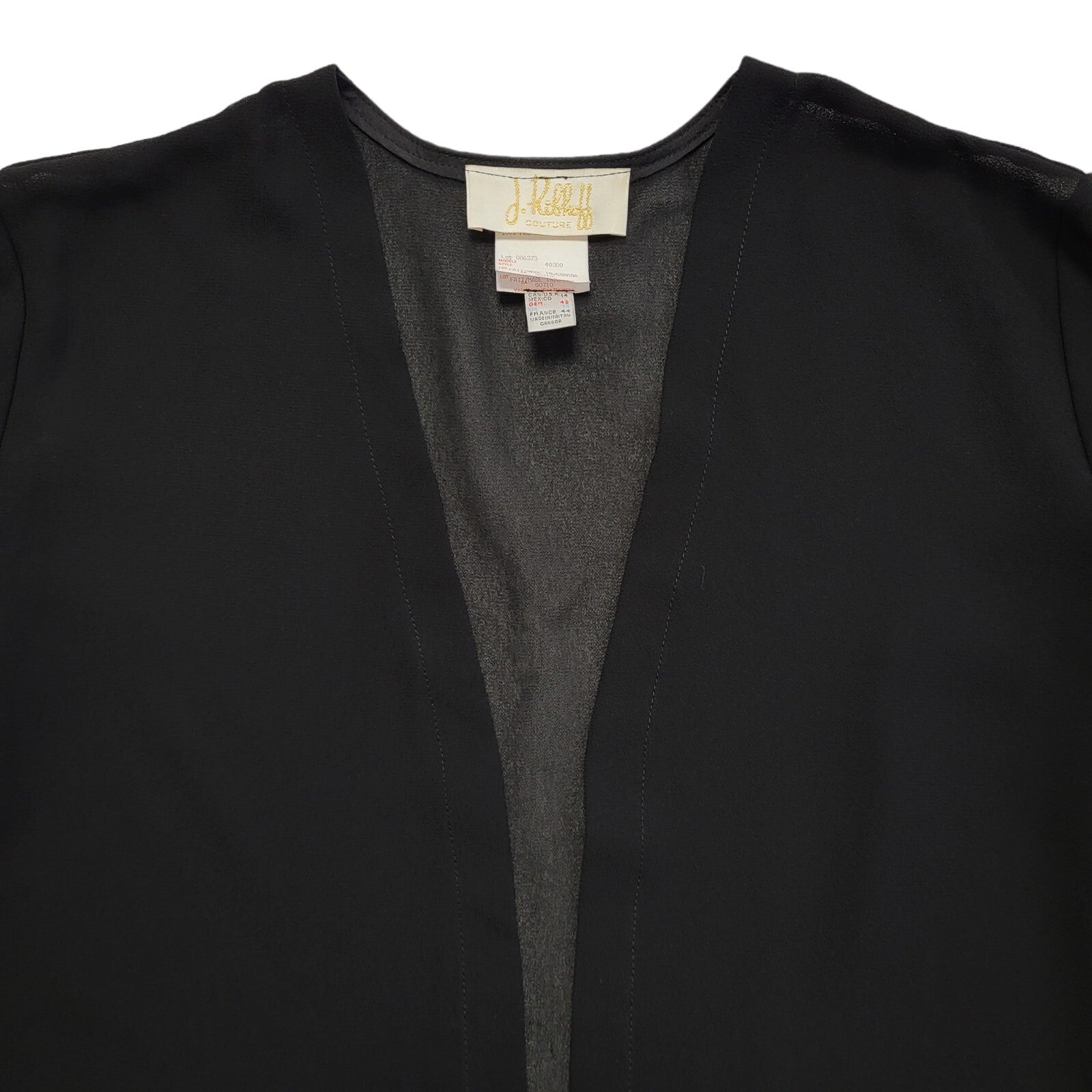 J.Ribboff Y2K Black & White Open Front Sheer Cardigan Womens UK 16