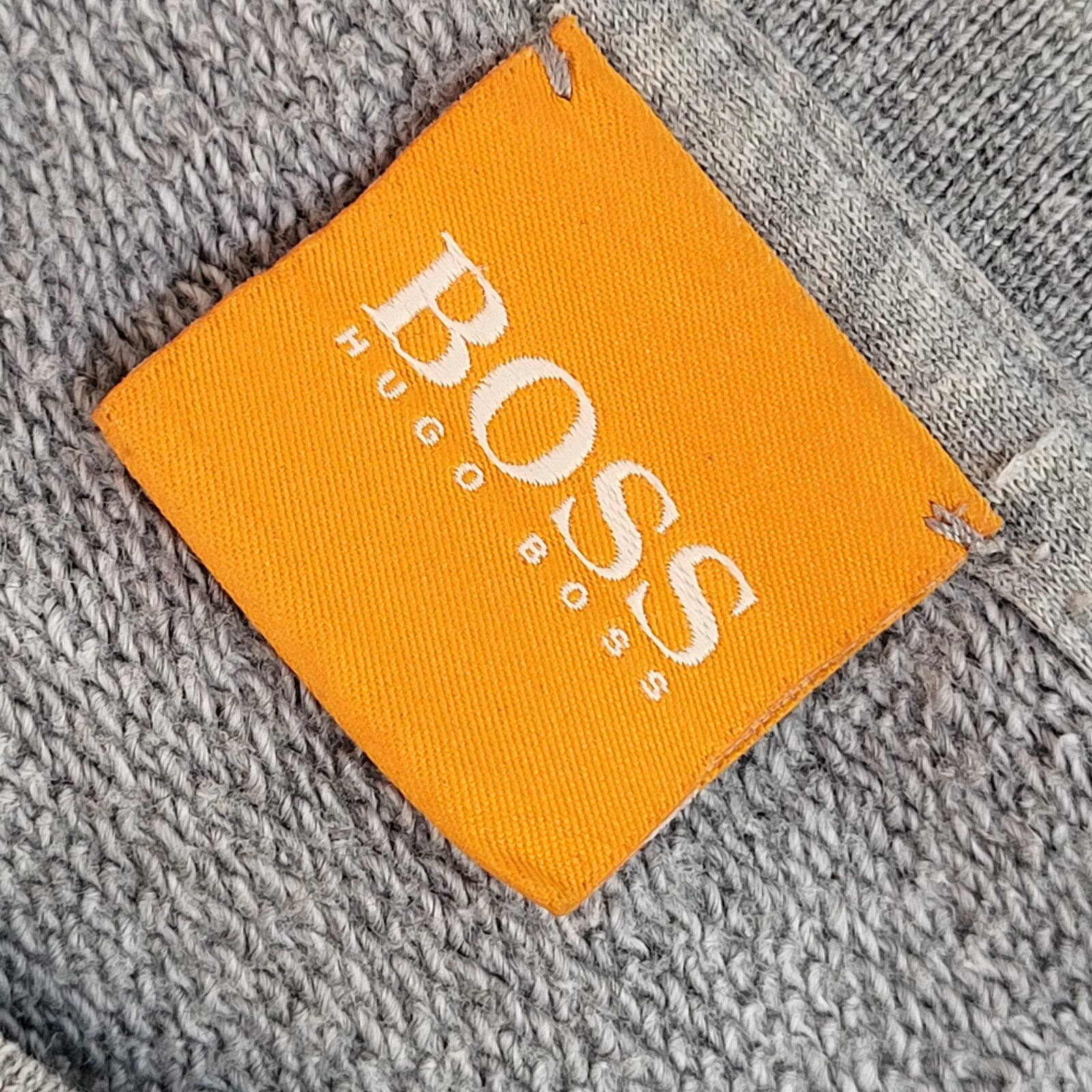 Hugo Boss Orange Sweatshirt Grey Crew Neck 90's Vintage UK Men's Size M