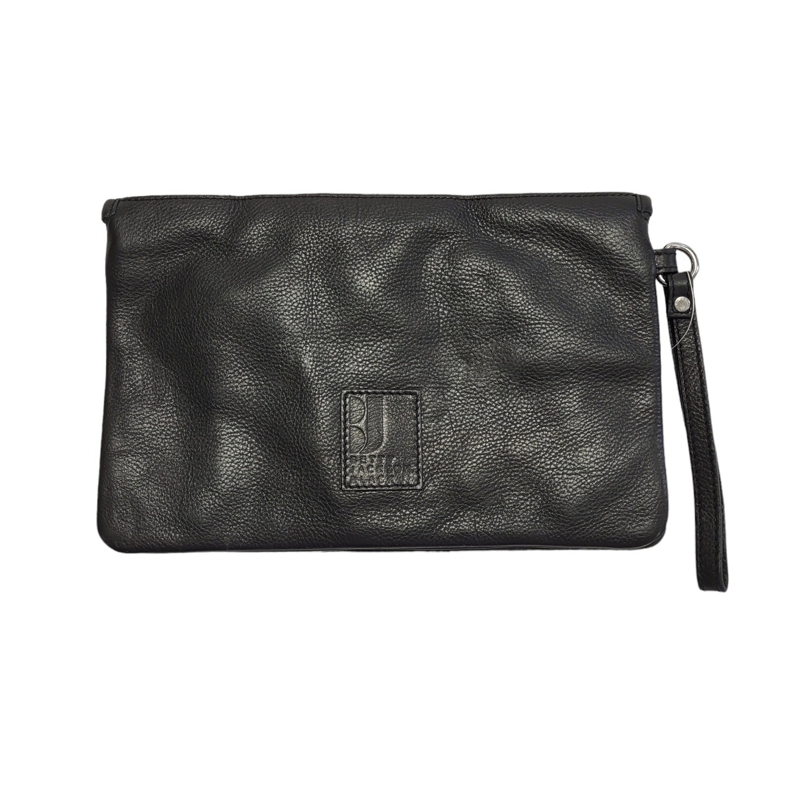 Betty Jackson Black Leather Clutch Bag Uk Women's Size 11" x 7"