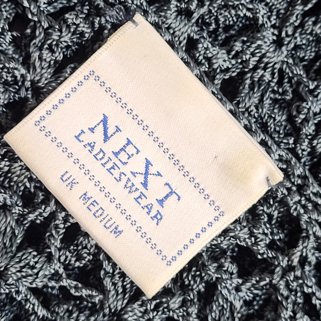 Next Vintage 90's Blue Round Neck Crotchet Jumper UK Women's Size M