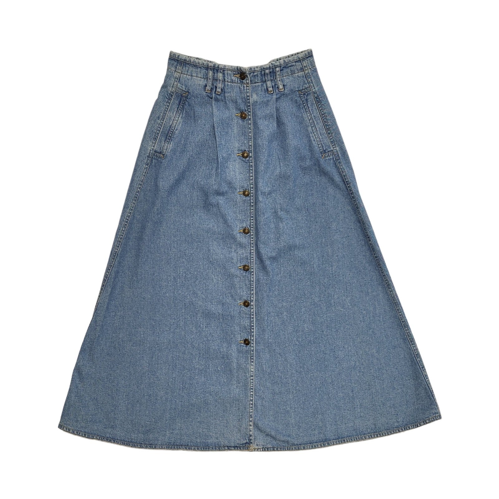 Vintage 90s Liz Claiborne Blue Denim Skirt Uk Women's Size 6 W24