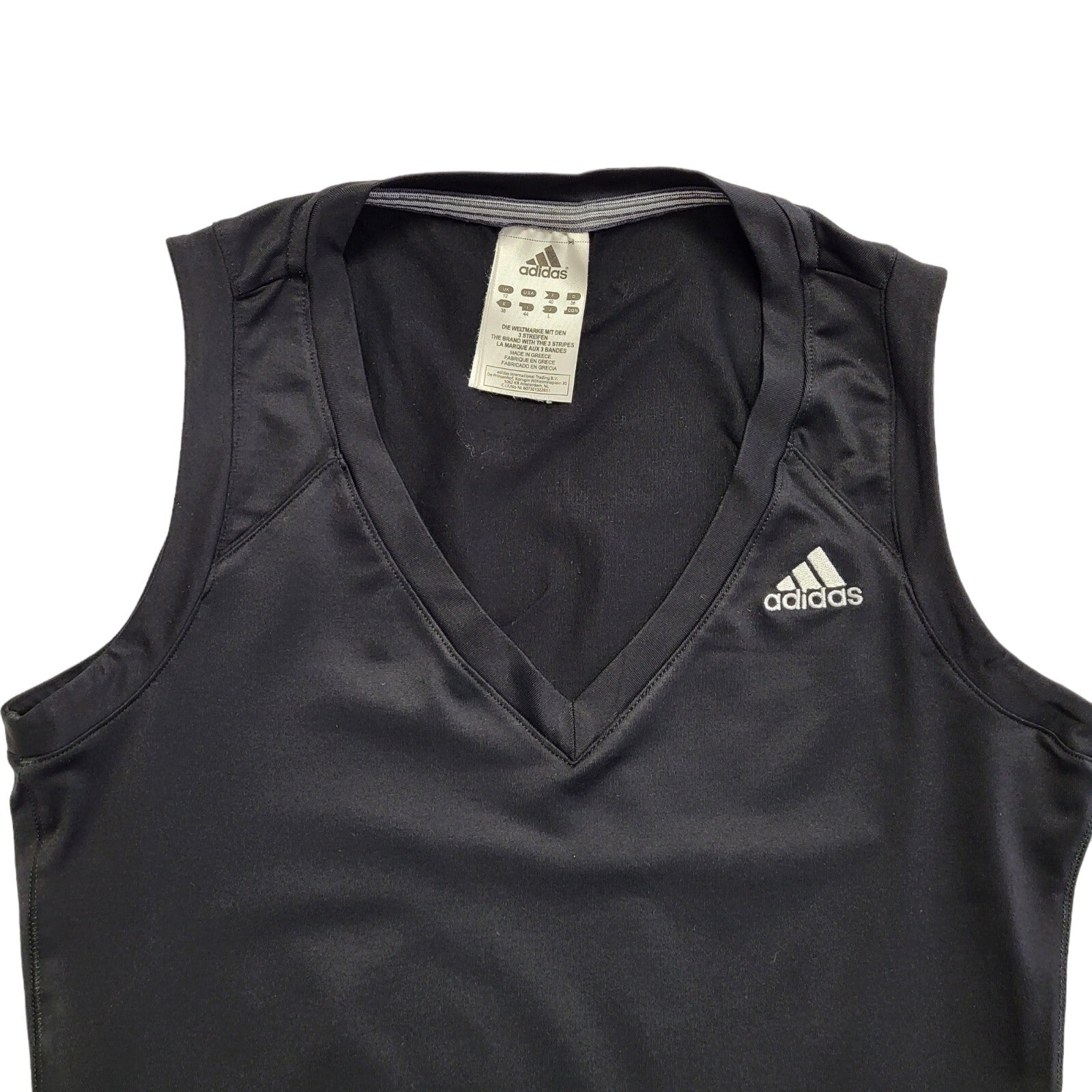 Adidas Vintage 90's Black Sports Sleeveless Tank Top Womens UK Size 12