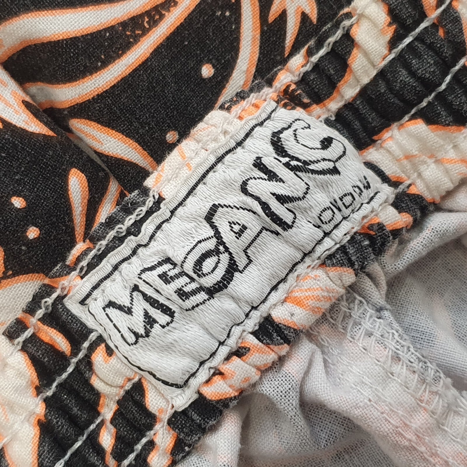 Mecanic London Vintage 90's Black & Orange Floral 3/4 Shorts Womens UK S W26