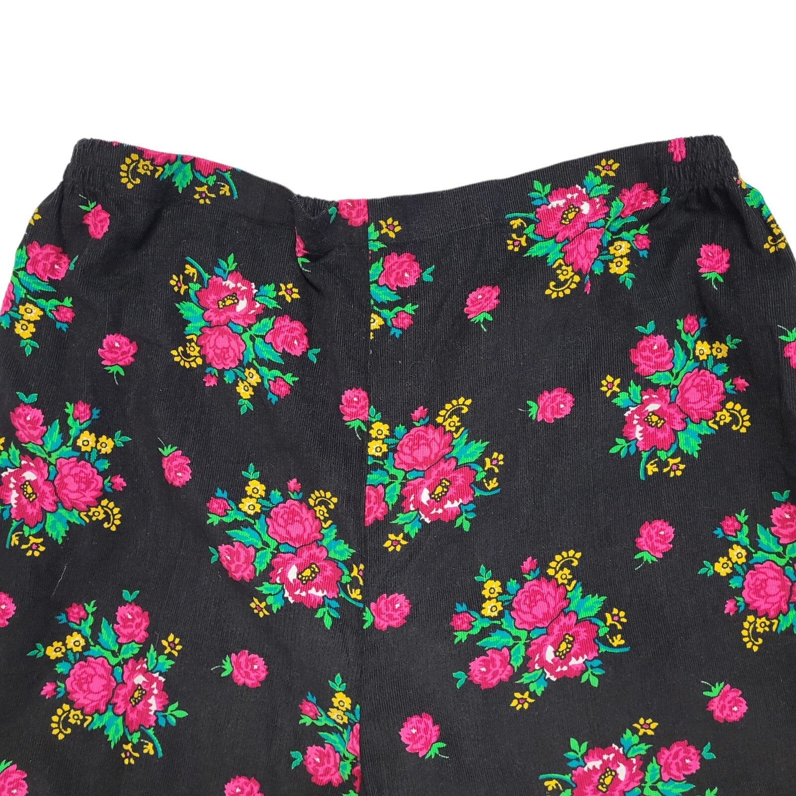 Khaadi Vintage Y2K Black Floral Wide Leg Trousers Womens Size 14 W32 L24