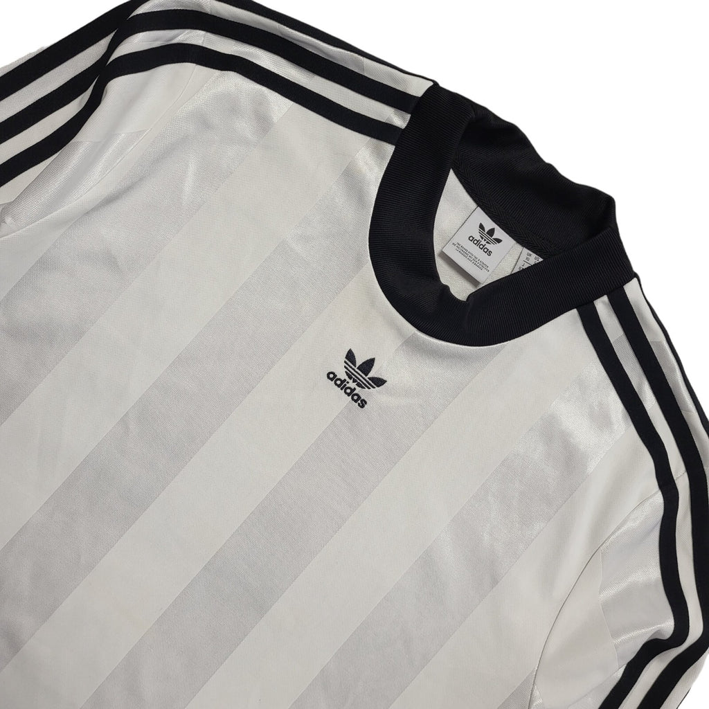 Adidas Vintage Y2K White Striped Long Sleeve T-Shirt Womens UK Size 10