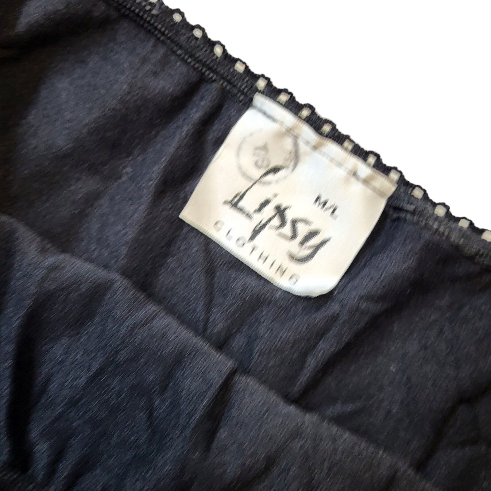 Lipsy Vintage Y2K Black Glitter Print Asymmetrical Skirt Women's Size M/L