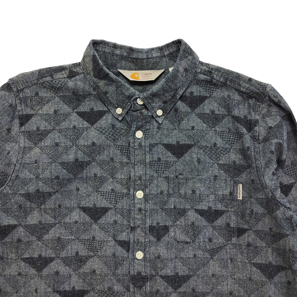 Carhartt Blue Long Sleeve Slim Fit Shirt Uk Men's Size Medium