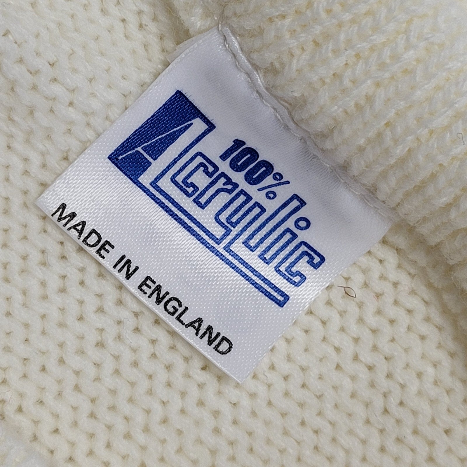 Vintage 80s White Round Neck Jumper Uk Women's Size 14