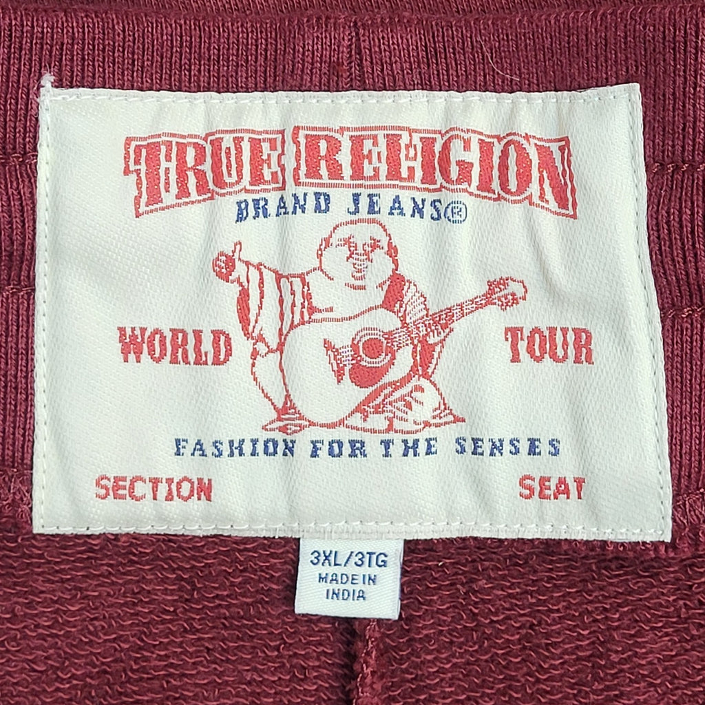 True Religion Y2K Burgundy Tracksuit Bottoms Straight Men's 3XL W40 L30