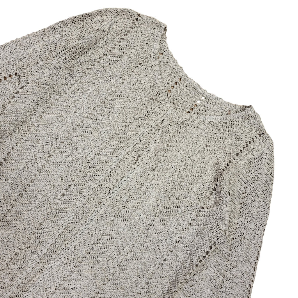 Next Vintage 90's Beige Open Front Long Cardigan UK Womens Size 12