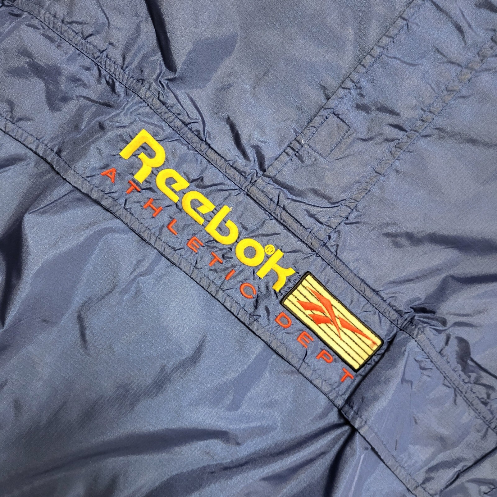Reebok Blue Vintage 90s 1/4 Zip Sports Hooded Jacket Uk Women's Size 12/14