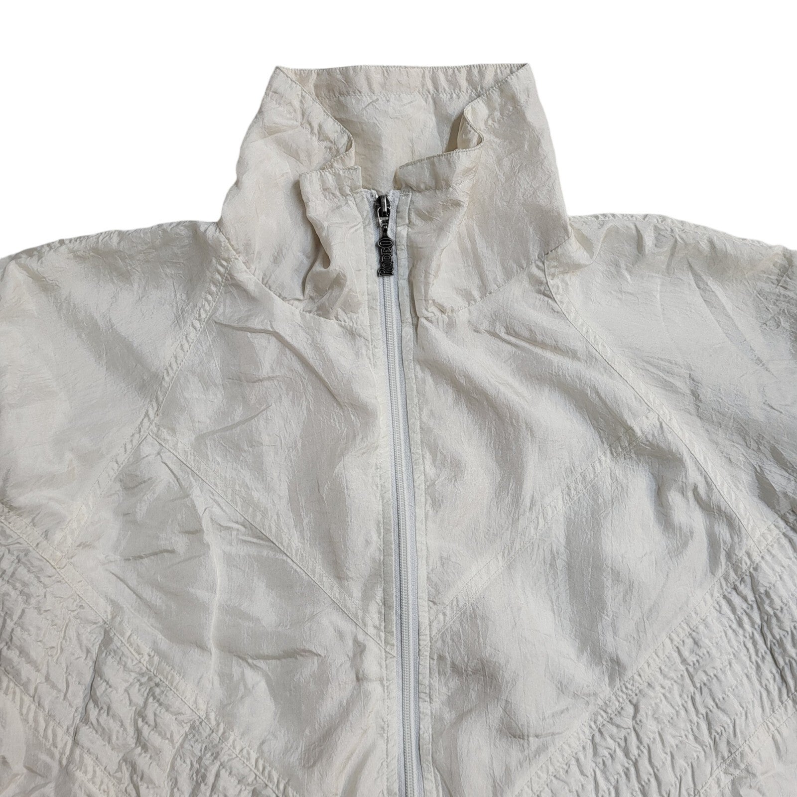 Rodeo Vintage 80s White Shell Jacket Uk Women's Size 18