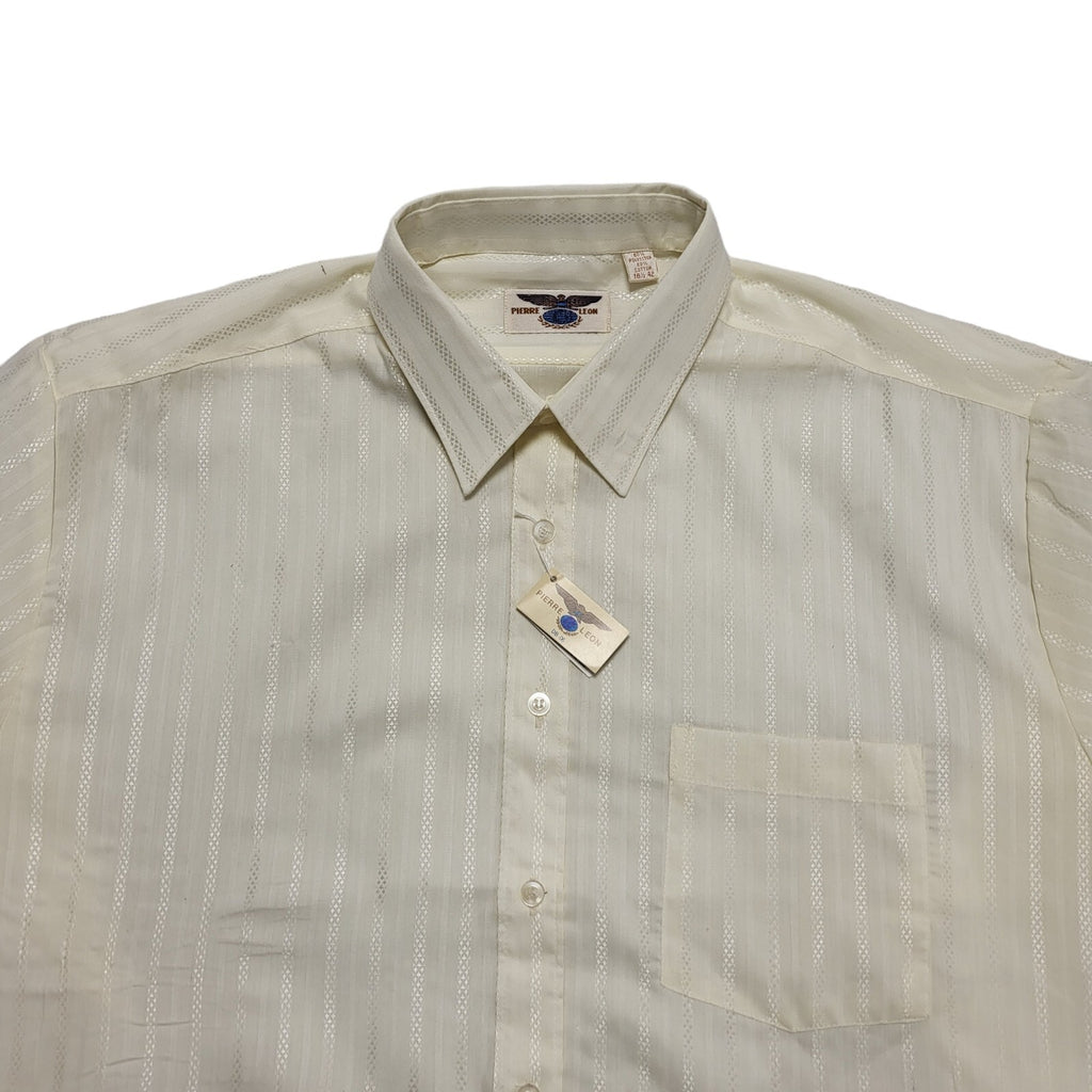 Pierre Leon 70s Vintage Pale Yellow Shirt Uk Men's XL BNWT