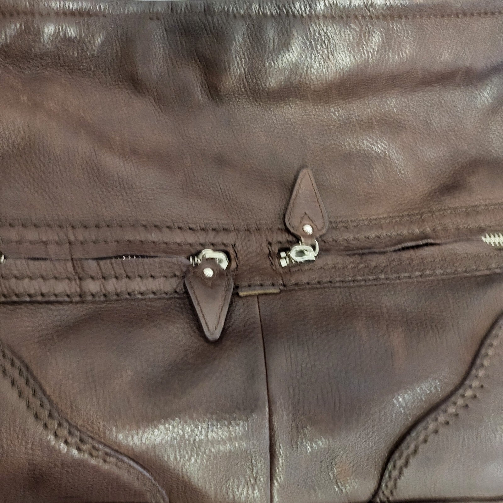Radley Brown Zip Leather Medium Shoulder Bag Uk Women's Size 11" x 12"