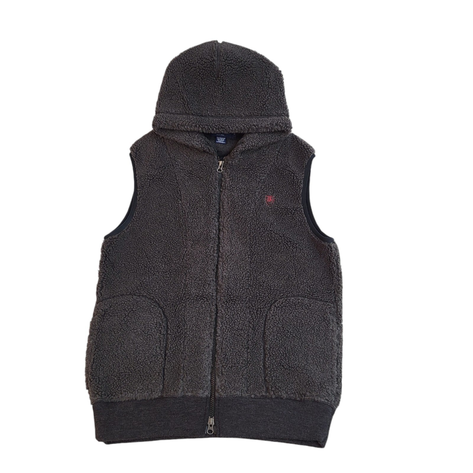 Gymphlex Vintage Y2k Grey Fleece Hooded Gilet Uk Men's Size XL
