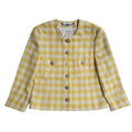 Lucia Yellow & White 90s Button Check Jacket UK Women's Size 12
