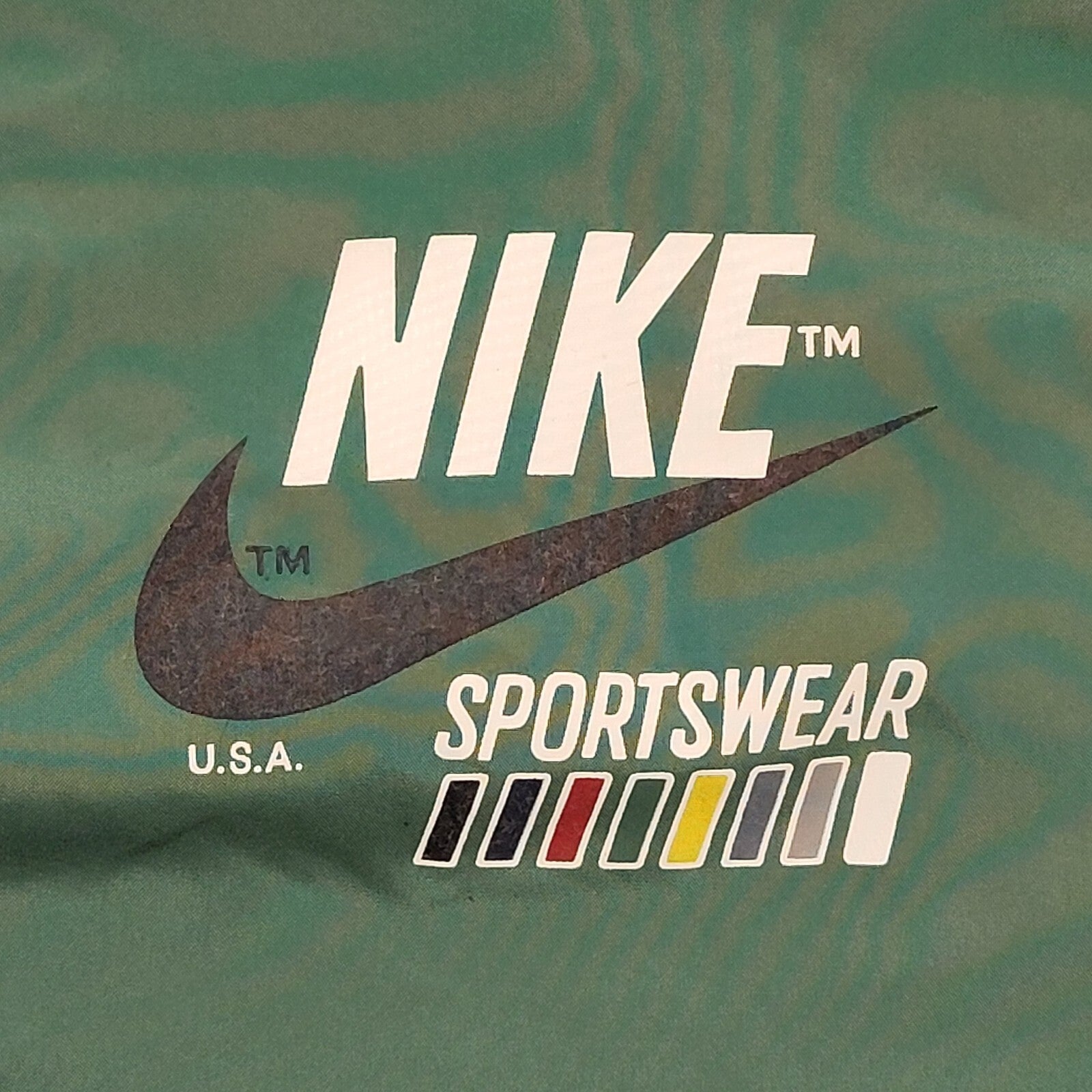 Nike Vintage Y2K Green Full Zip Sports Track Jacket Mens UK L